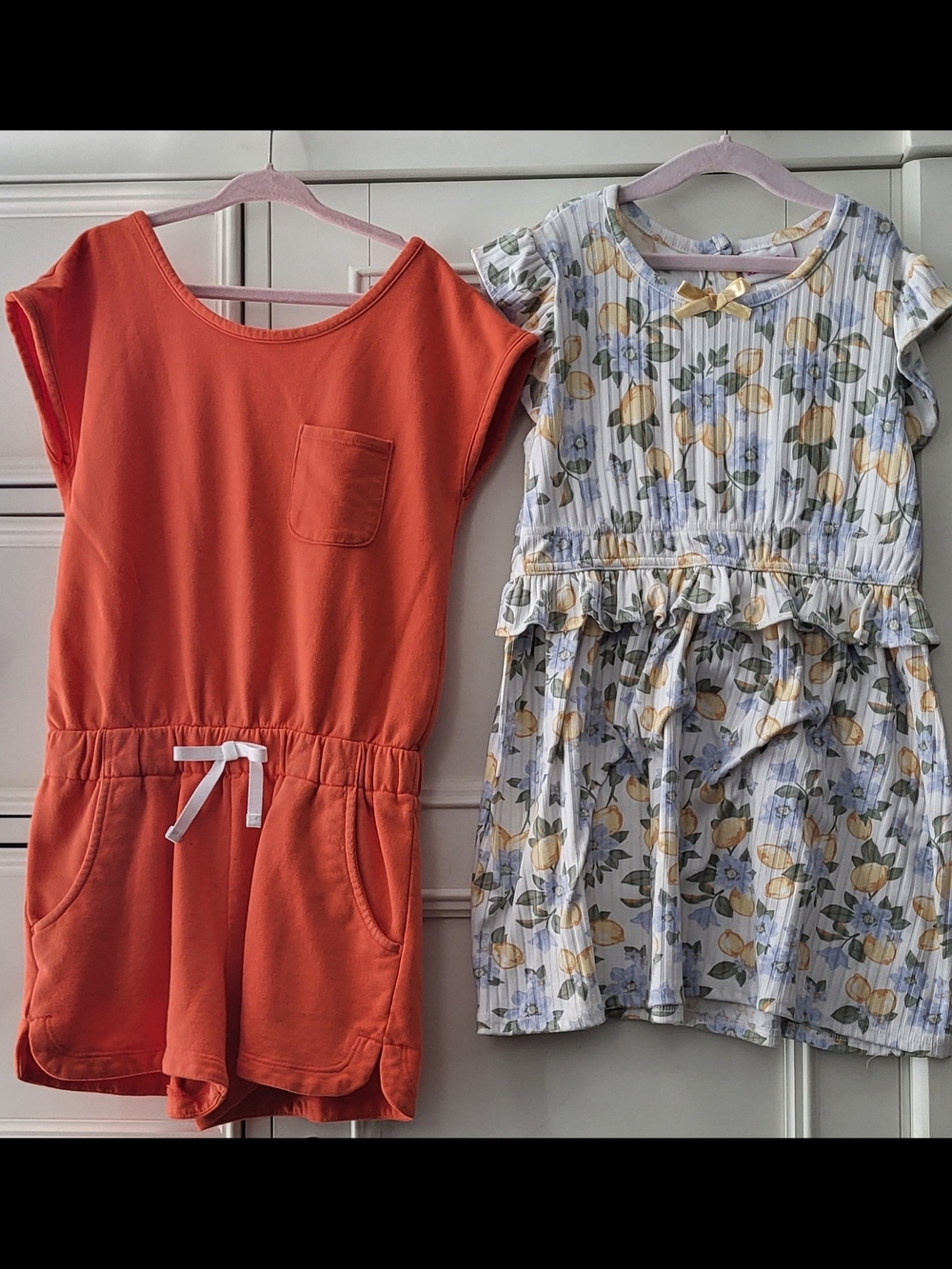 Girls' Bundle Lemon Dress And Orange Romper  6/7